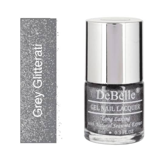 DeBelle Gel Nail Polish - Grey Glitteratti (8ml)