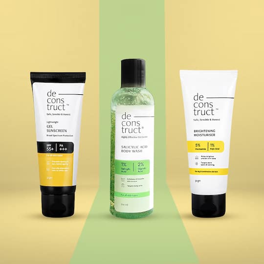 Deconstruct Daily Essentials Combo - Sunscreen + Moisturizer + Body Wash