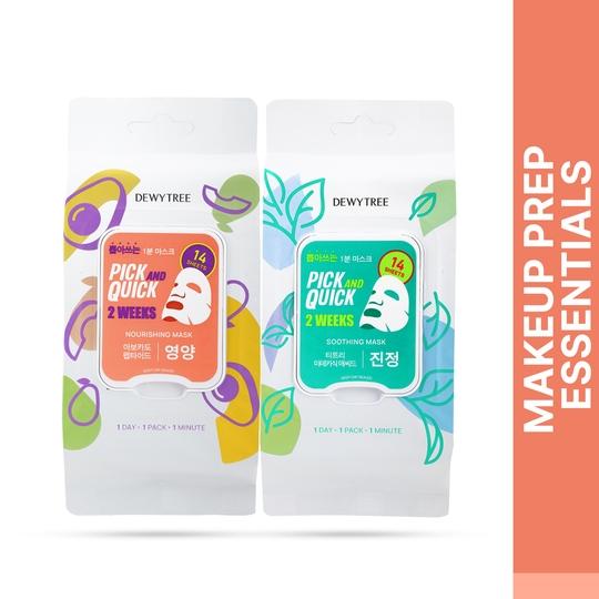 Dewytree Pick and Quick 2 Weeks Nourishing Sheet Mask And Soothing Sheet Mask Combo