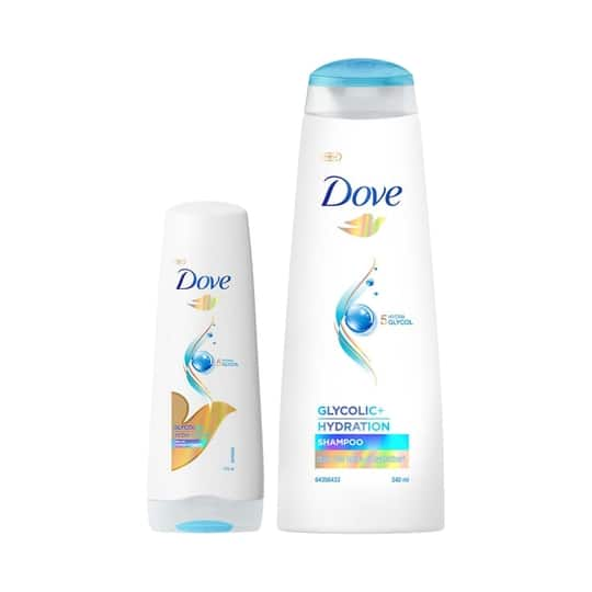 Dove Glycolic Hydration Combo - Shampoo (340 ml) + Conditioner (175 ml)