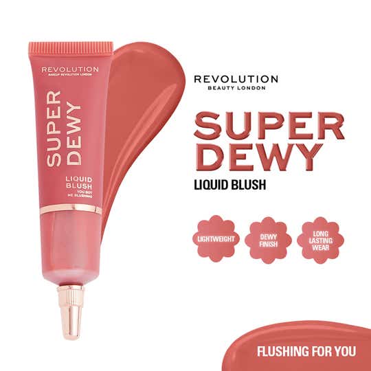 Makeup Revolution Super Dewy Liquid Blusher - Flushing For You (15 ml)