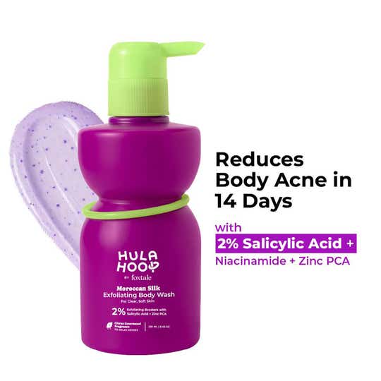 Foxtale Exfoliating Body Wash 2% Salicylic Acid Zinc PCA Reduces Body Acne Smoothens Skin (250 ml)
