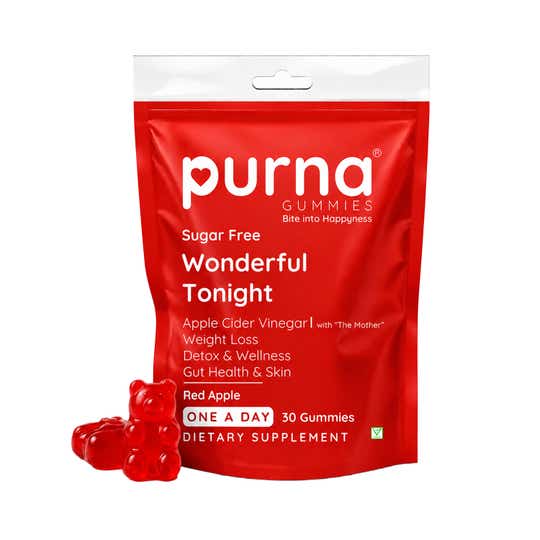 Purna Gummies Sugar Free Apple Cider Vinegar for Better Digestion & Clear Skin (30 pcs)