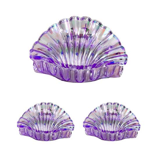 Majestique Shell Clutcher Hair Clips with 1 Large and 2 Small Clips - Blue (3 pcs)