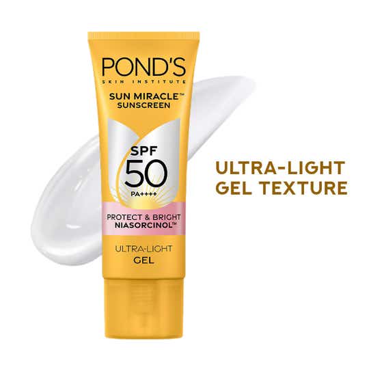 Pond's Sun Miracle with 3% Niasorcinol Ultra Light Gel SPF 50 for Radiant Skin(100 g)