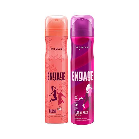 Engage Blush & Floral Zest Deodorant Spray For Women Combo