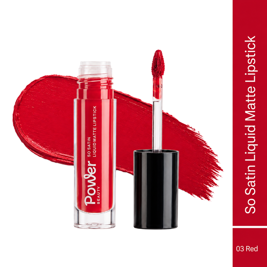 Power Beauty So Satin Liquid Matte Lipstick - Red 03 (5.5 ml)