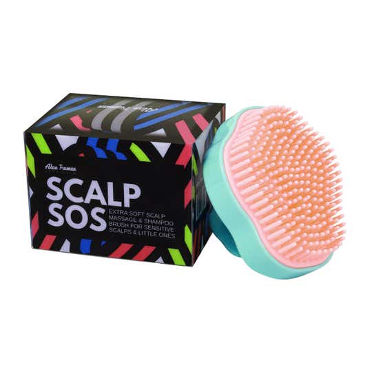 Alan Truman Super Soft Shampoo and Scalp Massage Brush - Green and Pink (1 Pc)