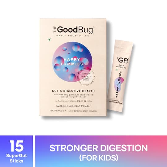 The Good Bug Happy Tummies SuperGut Powder Sachet For Gut & Digestive Health - (15 Pcs)