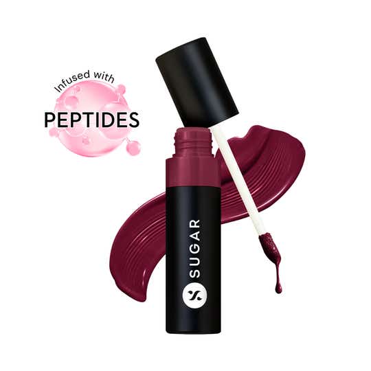SUGAR Cosmetics Partner In Shine Transferproof Lip Gloss - 13 Mulberry Merlot (3 ml)