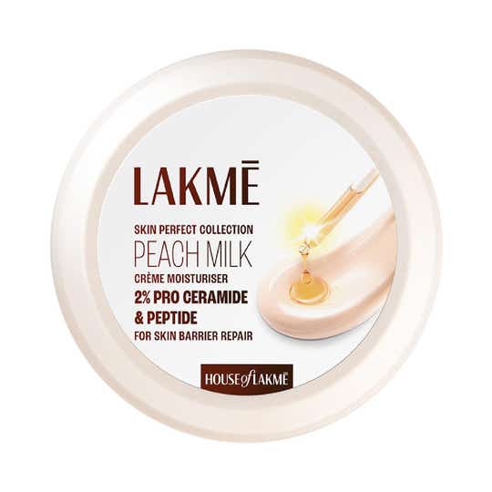 Lakme Peach Creme Moisturiser Ceramide & Peptide Skin Barrier Repair & Hydrated Glow (200 g)