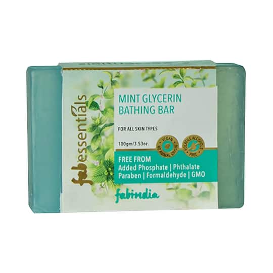Fabessentials by Fabindia Mint Glycerine Bathing Bar (100g)