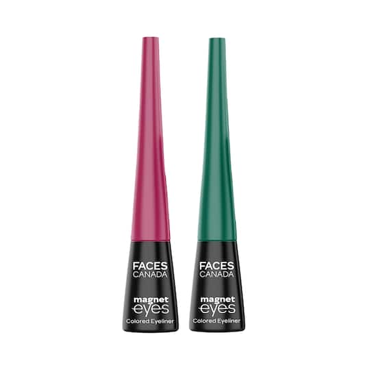 Faces Canada Magneteyes Color Eyeliners Pack of 2 Elegant Green and Burgundy (4ml x 2) Combo