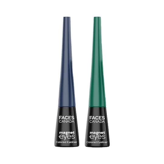 Faces Canada Magneteyes Color Eyeliners Pack of 2 Elegant Green and Dazzling Blue (4ml x 2) Combo