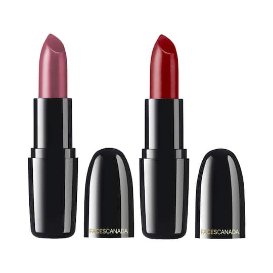 Faces Canada Weightless Creme Finish Lipstick - Rock Solid and Rosewood (4g x 2) Combo