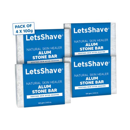 LetsShave Alum Stone Bar Fitkari for Razor Cuts, Skin Tightening (4 pcs)