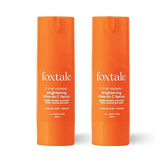 Foxtale Vitamin C Serum 15% L-Ascorbic Acid & 1% Vitamin E Brightening Serum (30ml) Pack of 2 Combo