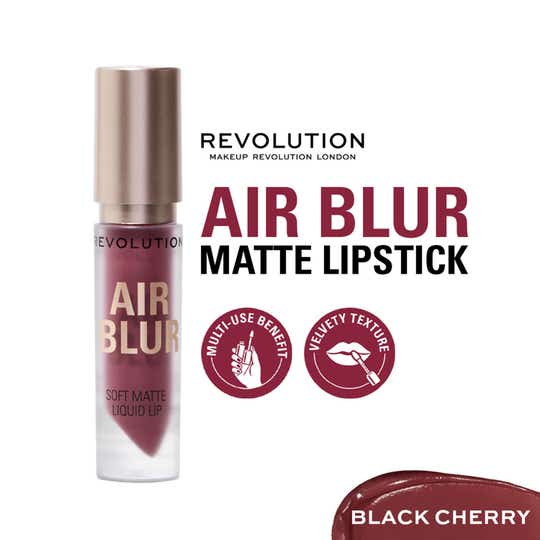 Makeup Revolution Air Blur Matte Liquid Lipstick - Black Cherry (3.5 ml)