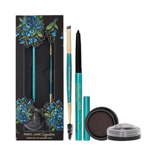 PARUL GARG Beauty 3-in-1 Kajal & Brow Pack Kajal Eyebrow Definer & Brush - Classic Black (3 pcs)