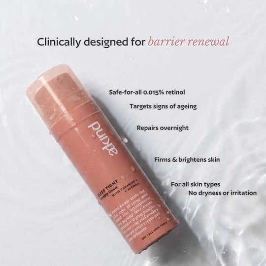 Akind Sleep Tight Firming Serum (30 ml), Anti-Ageing & Fine Lines with 0.015% Retinol & AHA