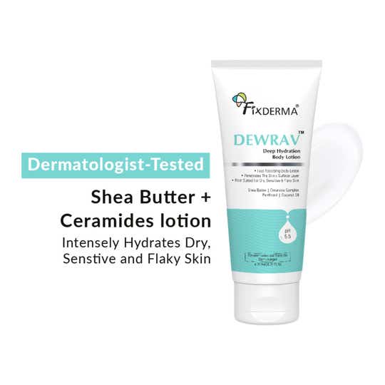 Fixderma Dewrav Deep Hydrating Body Lotion with Ceramide and Shea Butter Moisturizer (200 ml)