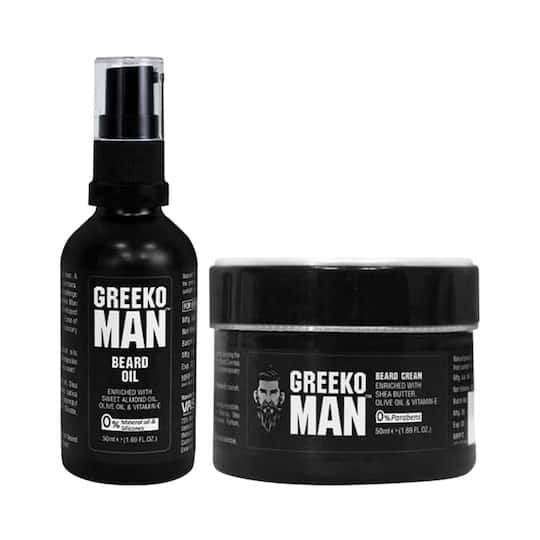 Greeko Man Beard Oil (50 ml) & Beard Cream (50 ml) Combo