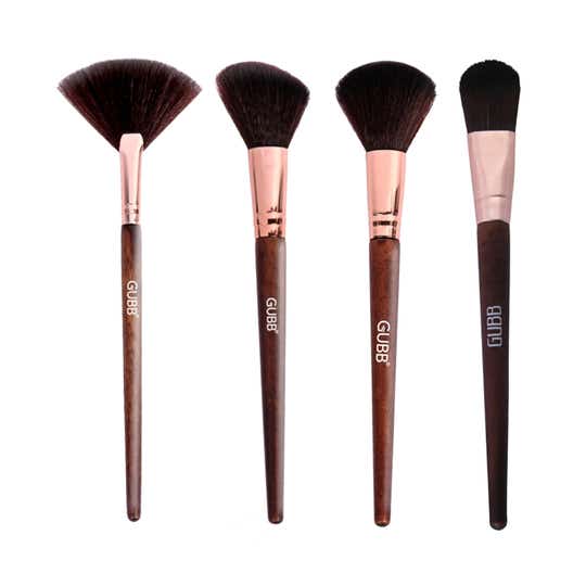 GUBB Blush And Blend Kit Set Of 4 (Powder, Blush, Foundation & Fan) Combo