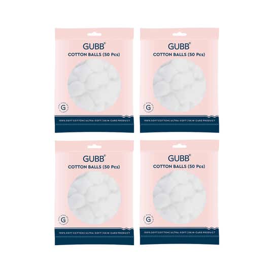 GUBB Cotton Balls New 50S Pack Of 4 Combo