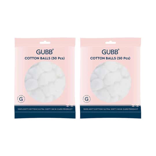 GUBB Soft Cotton Balls Face Care Wipes Pack Of 2 Combo