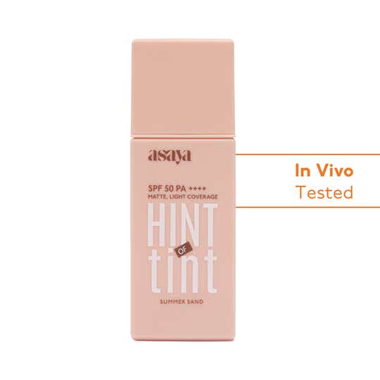 Asaya Hint of Tint Tinted Sunscreen SPF 50 PA++++ In-VIVO Tested,Seashell Light (40 ml)