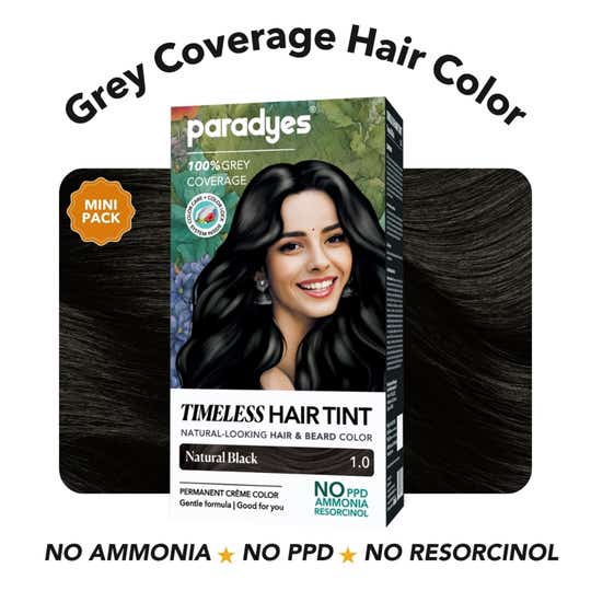 Paradyes Permanent Mini Timeless Hair Tint Cream Color - 1.0 Natural Black (60 g)