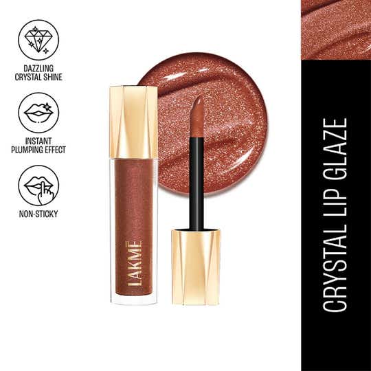 Lakme Glitterati Lip Glaze with Vegan Collagen for Glossy Lips - 304 Espresso Martini (5 ml)