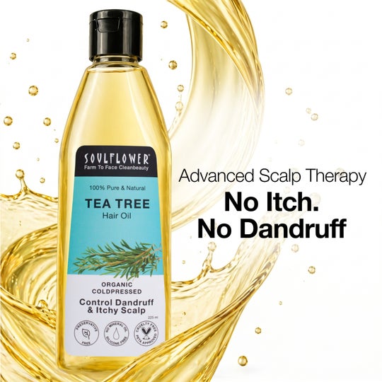 Soulflower Tea Tree Anti Dandruff Hair Oil - (225ml)