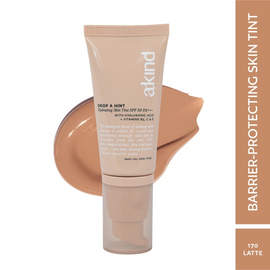Akind Drop A Hint Hydrating Skin Tint SPF 30 PA+++ Dewy Skin & Sun Protection - 170 Latte (30ml)