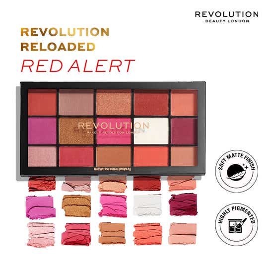 Makeup Revolution Reloaded Eyeshadow Palette - Red Alert (16.5g)