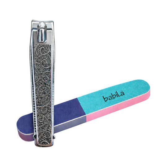 Babila Set of Large Nail Clipper & Nail Buffer 7 Steps NCB-V032 (2 pcs)