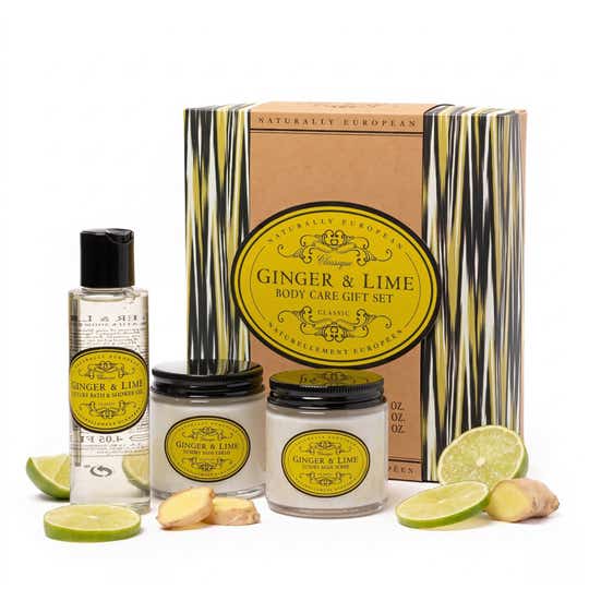 NATURALLY EUROPEAN Somerset Ginger and Lime Body Care Set (3 pcs)