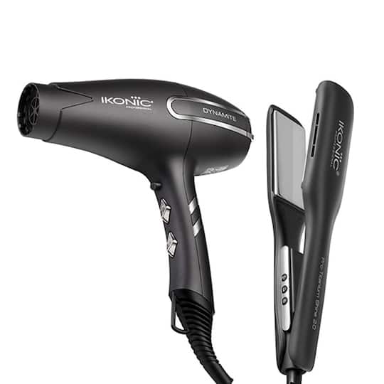 Ikonic Professional Dynamic Hair Dryer and Pro Titanium Shine Hair Straightener Combo