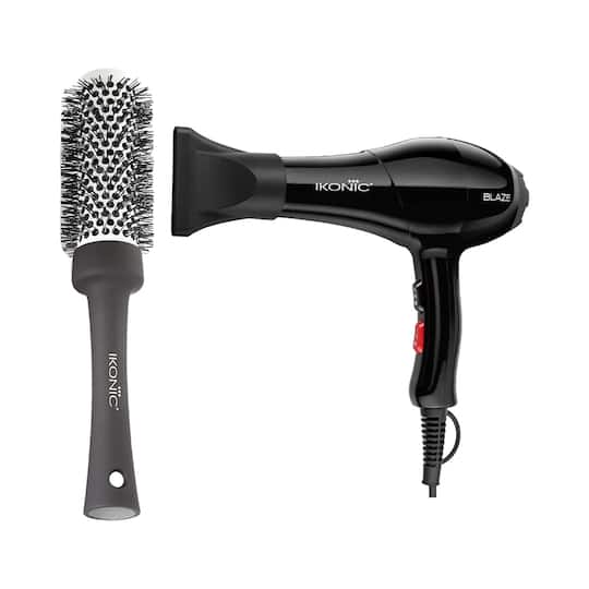 Ikonic Professional Blaze Black Hair Dryer and BDB 32 Blow Dry Brush Combo