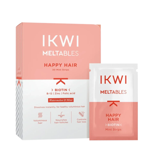 IKWI Happy Hair Meltables With Biotin, Zinc & Vitamin B12 (30 Mint Strips)