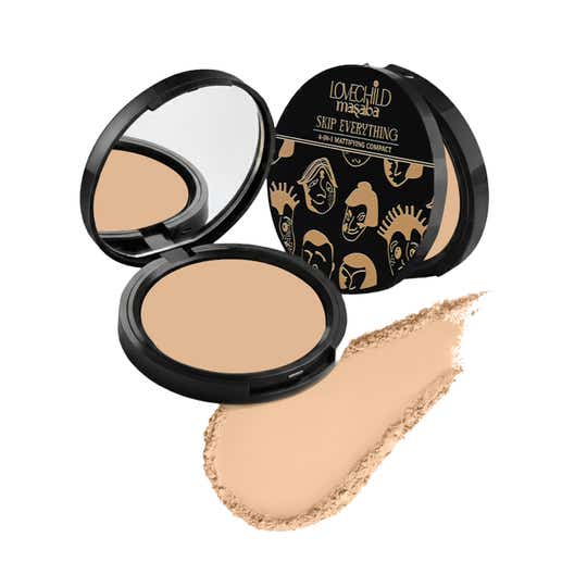 LoveChild Masaba Skip Everything 4-In-1 Mattifying Compact - Lonely Lioness (9 g)