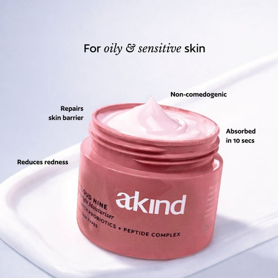 Akind On Cloud Nine Lightweight Moisturiser (50g), Barrier Build with Probiotics & Peptides