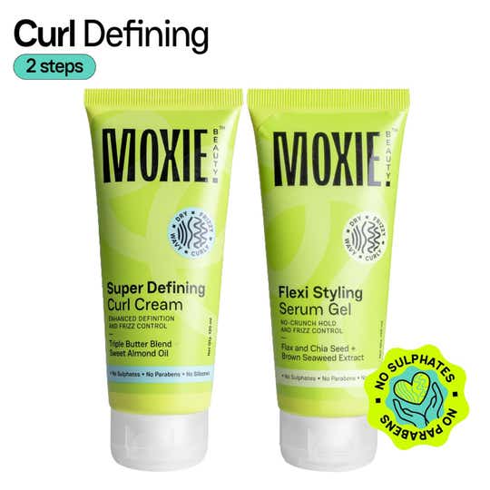 Moxie Beauty Curly Vibe Setter Duo - Defining Curl Cream & Flexi Styling Serum Gel for Curly Hair