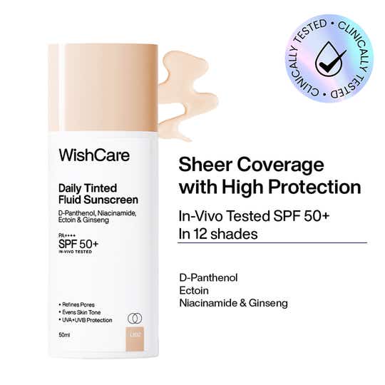 WishCare Daily Tinted Fluid Sunscreen SPF50PA++++ - L102 (50 ml)