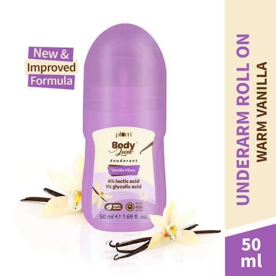 Plum BodyLovin' Vanilla Vibes Deodorant Deodorant Roll-On Lactic Acid & Green Tea Extract (50ml)