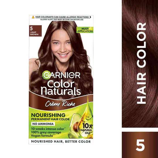 Garnier Naturals Creme Hair Color - 5 Light Brown (70ml + 60g)