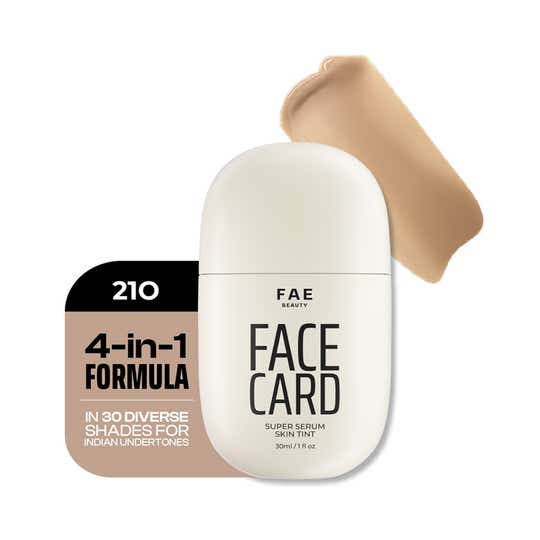 FAE BEAUTY Face Card 4-in-1 Super Serum Skin Tint With Dewy Finish, Shade - 21O -Cool Olivel (30 ml)