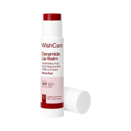 WishCare Tinted Ceramide Lip Balm with SPF50 PA++++ Kojic Acid & Niacinamide - Blush Red (5 g)