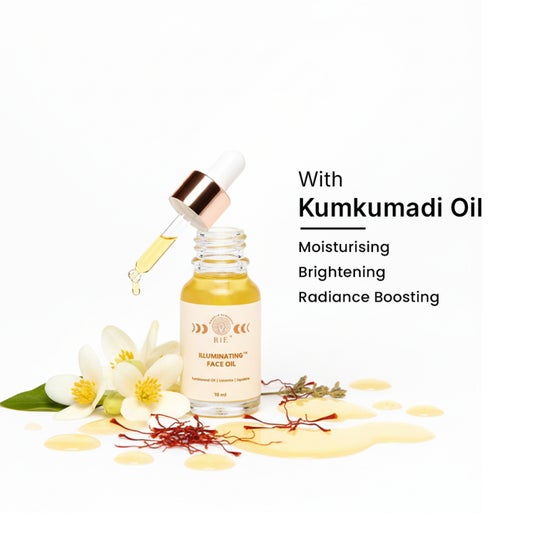 BiE Illuminating Face Oil with Kumkumadi Oil, Squalane, Licorice for Glowing Skin (10 ml)