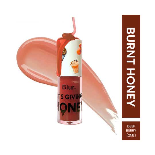 Blur India It's Giving Honey Tinted Lip Oil with Free Stickers - Burnt Honey (2 ml)